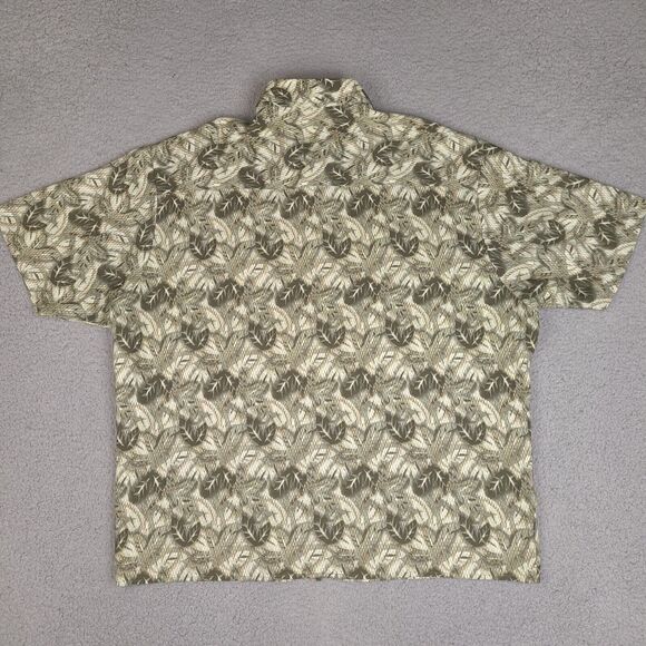 Vintage Manhattan Hawaiian Shirt Mens XL Green Leaves Rayon Button Up - Picture 7 of 12